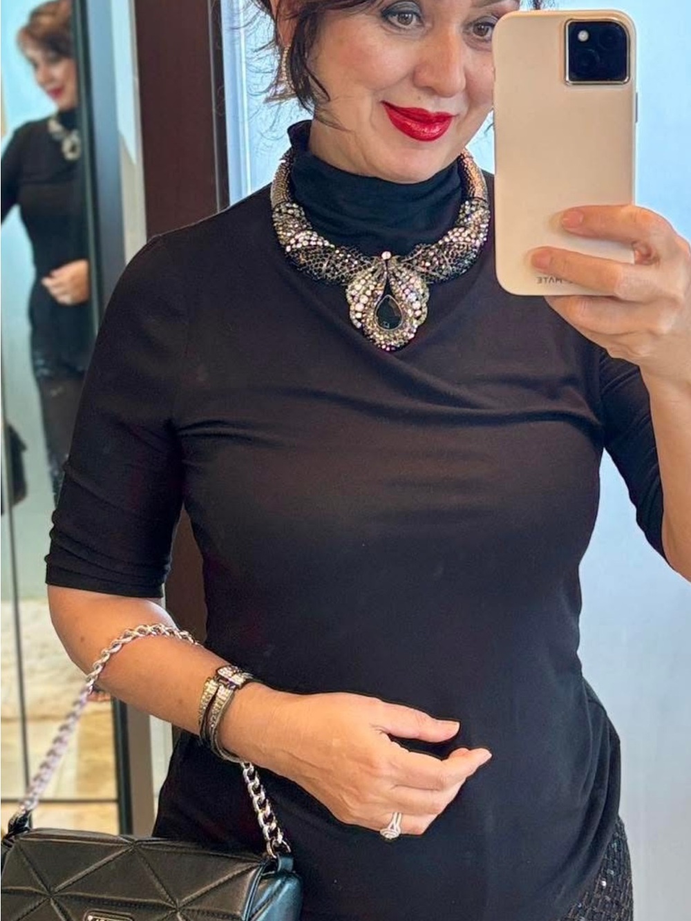 Black and silver Statement Necklace